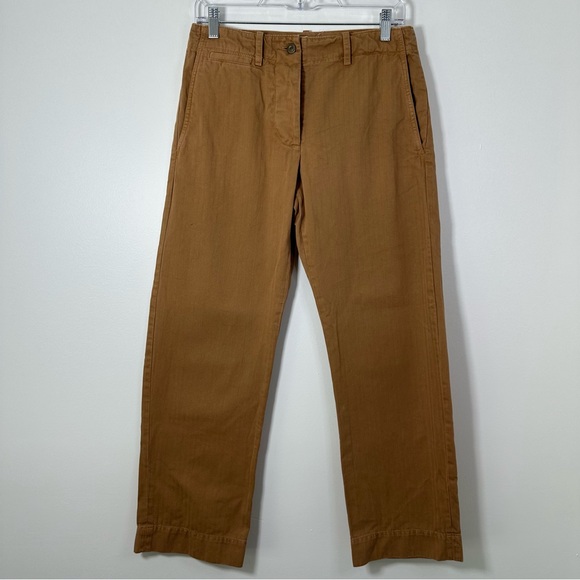 Nili Lotan Women’s Tan Chino Straight Leg Cropped Pants Size 0 - Picture 1 of 7